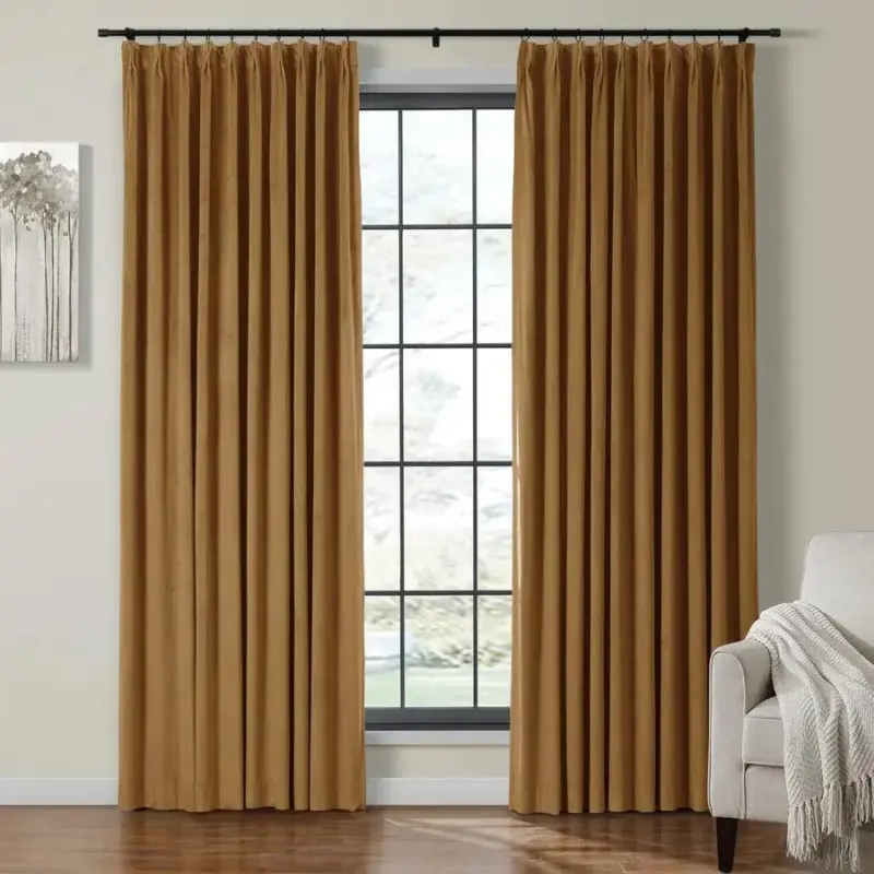 Birkin Velvet Pinch Pleat Room Darkening Drapery 2