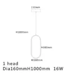Black White 6 1 2 Wide Circular LED 48W Hanging Pendant Lights tag1