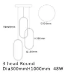 Black White 6 1 2 Wide Circular LED 48W Hanging Pendant Lights tag1