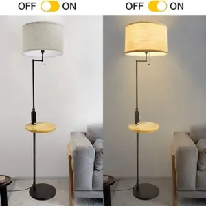Modern Standing Lamp with USB Charging Port and Table