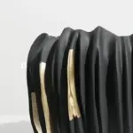 Black Abstract Vase Gold Crease Texture Abstract Resin tag1