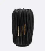 Black Abstract Vase Gold Crease Texture Abstract Resin tag1