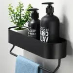 Black Bathroom Shelf Basket to store your shower items tag1