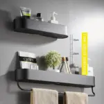 Black Bathroom Shelf Basket to store your shower items tag1