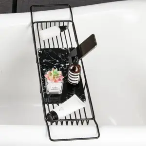 Black Brass Bathtub Tray