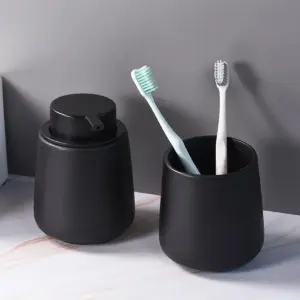 Black Ceramic Bathroom Set