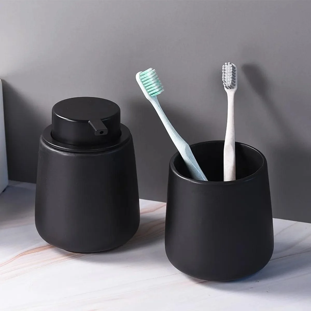 Black Ceramic Bathroom Set -