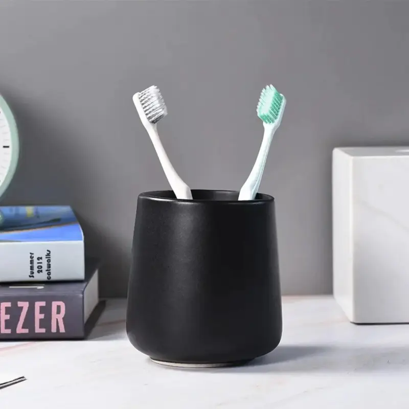 Black Ceramic Bathroom Set