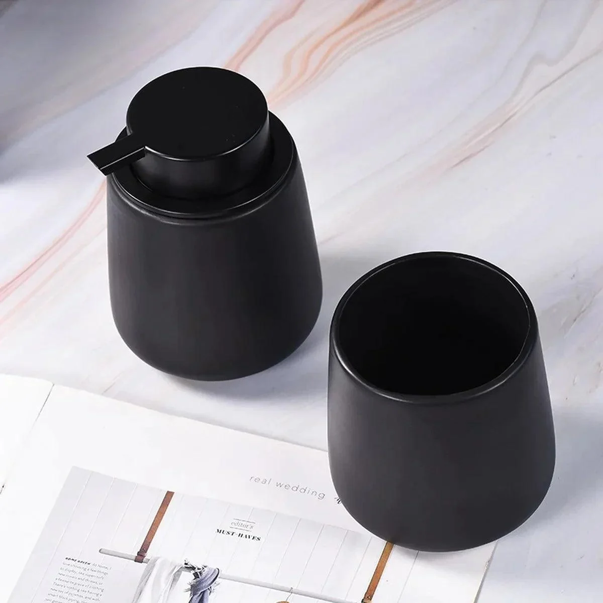 Black Ceramic Bathroom Set -