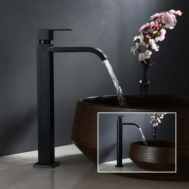 Black Cold Water Single Tap for Washbasin Mounting -  - #tag1#