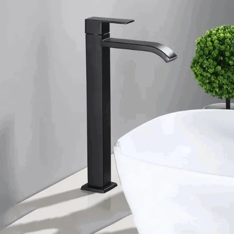 Black Cold Water Single Tap for Washbasin Mounting -  - #tag1#