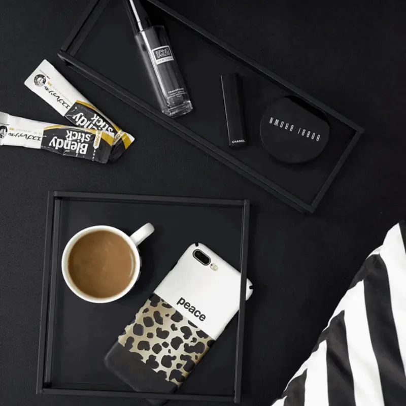 Black Decorative Storage Tray