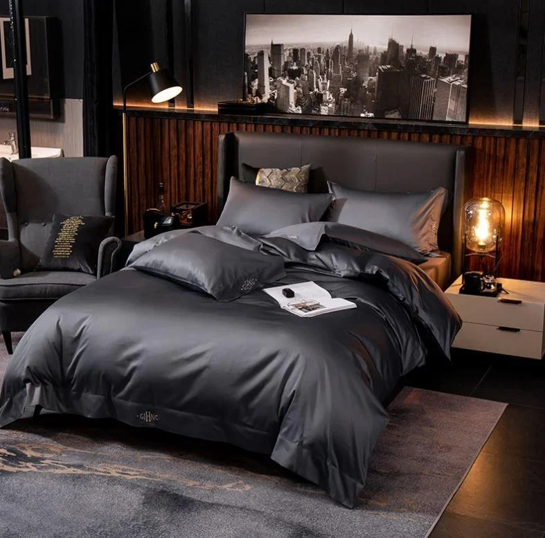 Black Egyptian Cotton Duvet Set 700 Thread Count -  - #tag1#