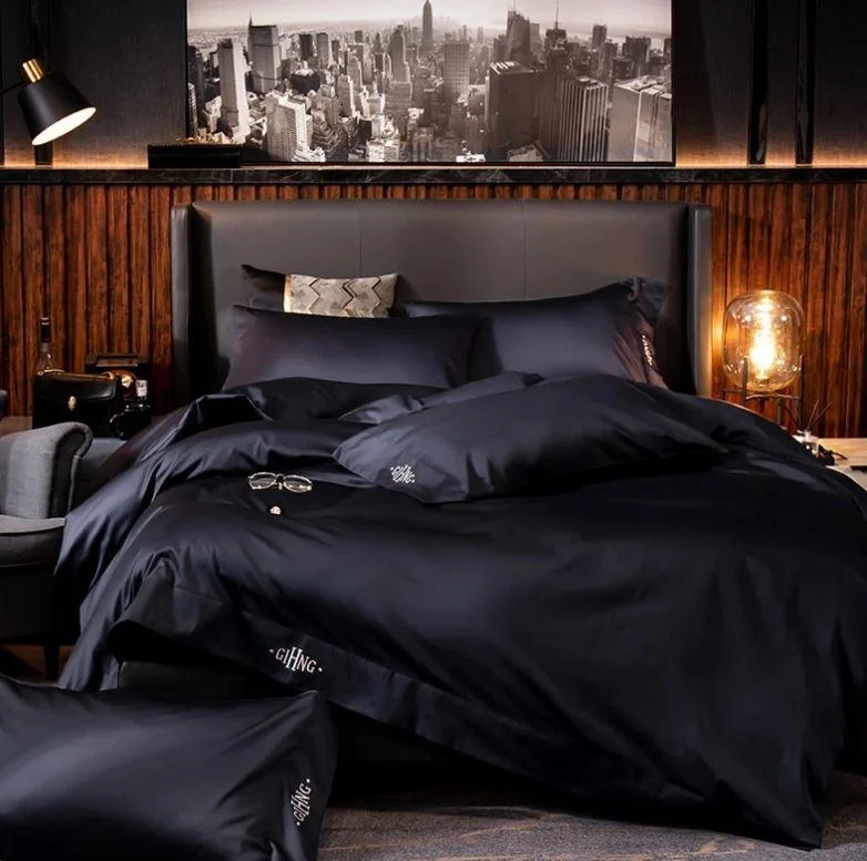 Black Egyptian Cotton Duvet Set 700 Thread Count -  - #tag1#