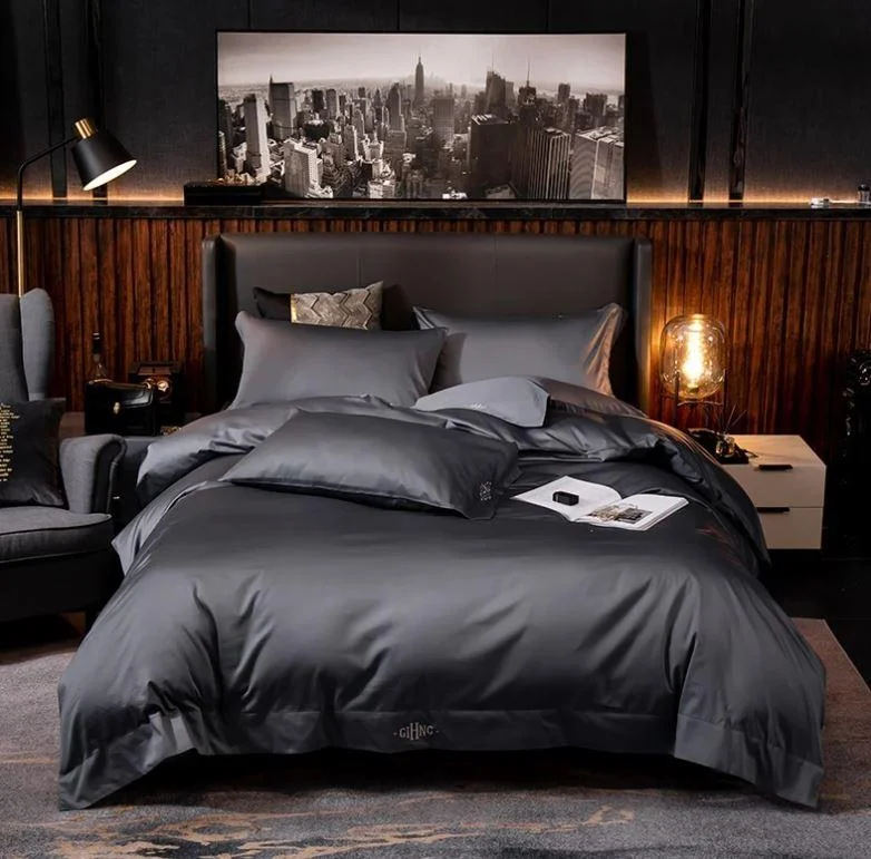Black Egyptian Cotton Duvet Set 700 Thread Count -  - #tag1#