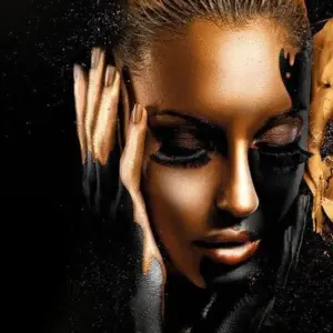 Black Gold African Art Woman Oil Painting on Canvas -  - #tag1#