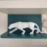 Black Gold Panther Leopard Abstract Geometric Resin Crafts Sculptures and Statues