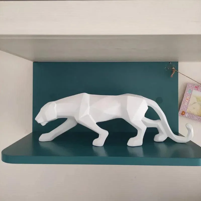 Black Gold Panther Leopard Abstract Geometric Resin Crafts Sculptures and Statues -