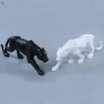 Black Gold Panther Leopard Abstract Geometric Resin Crafts Sculptures and Statues