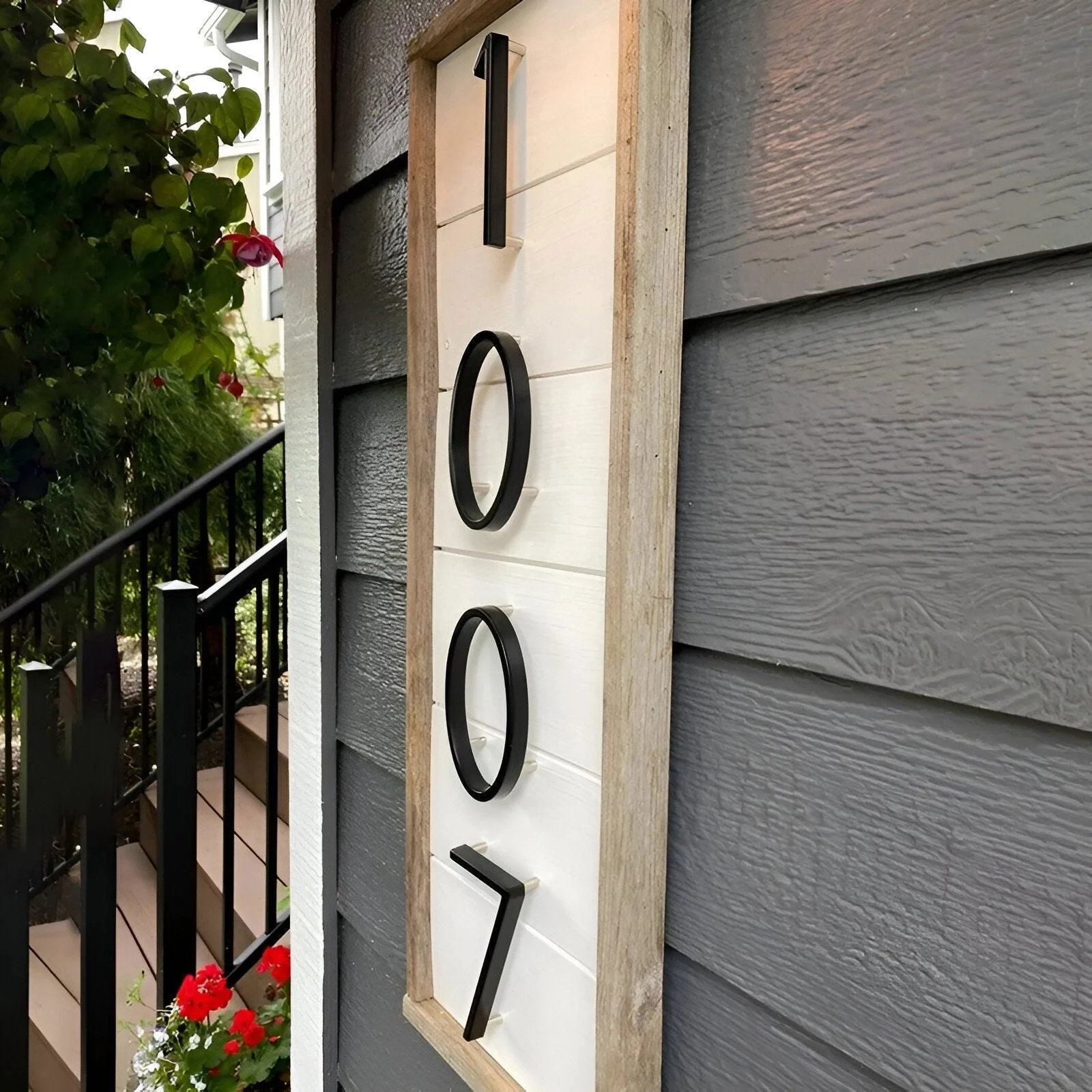 Black House Number - Modern House Number - House Number Sign -  - #tag1#