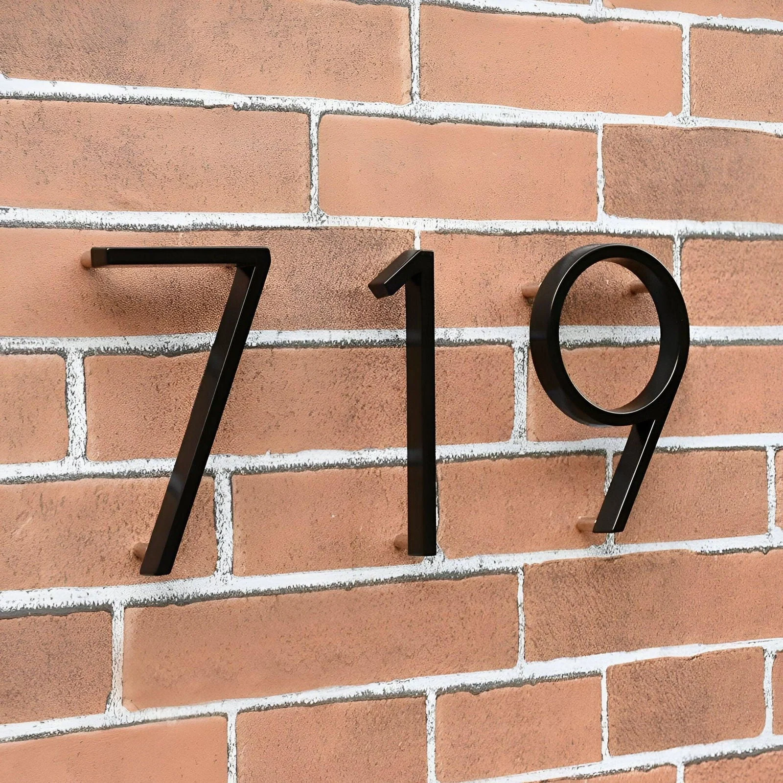 Black House Number - Modern House Number - House Number Sign -  - #tag1#