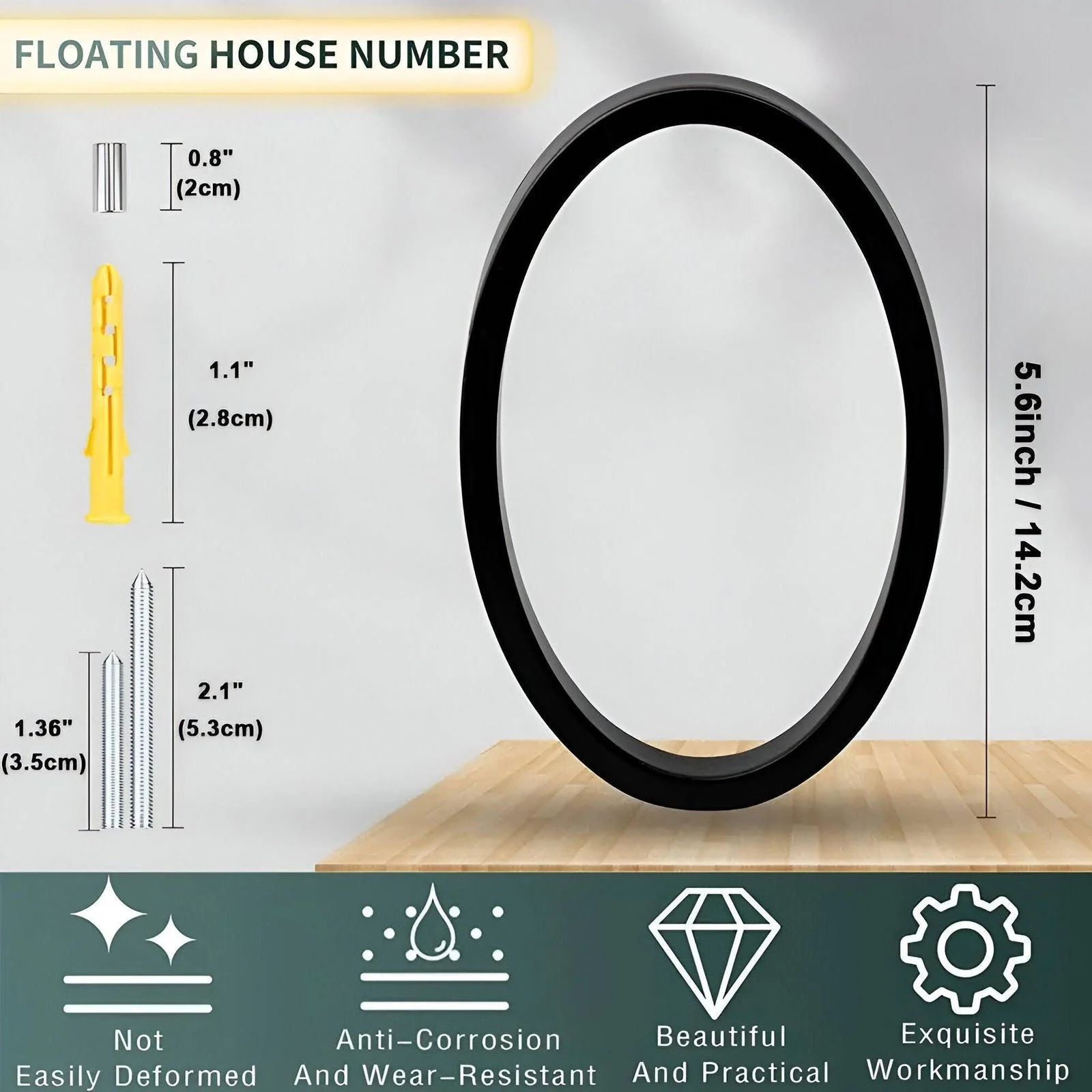 Black House Number - Modern House Number - House Number Sign -  - #tag1#
