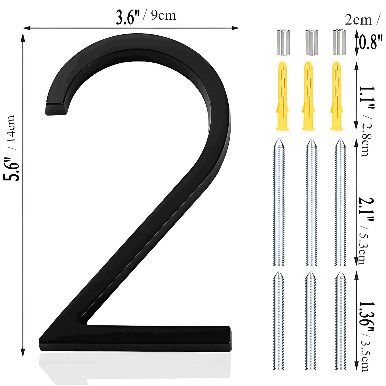 Black House Number - Modern House Number - House Number Sign -  - #tag1#
