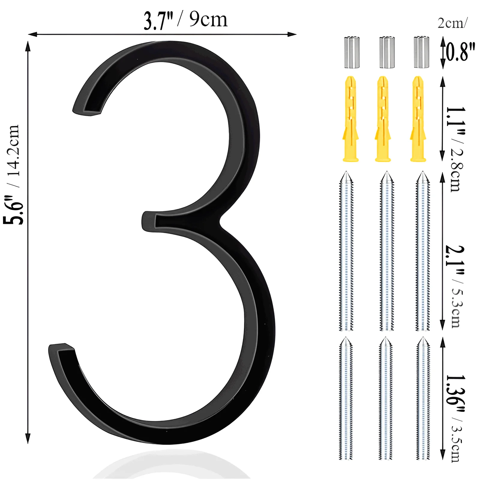 Black House Number - Modern House Number - House Number Sign -  - #tag1#
