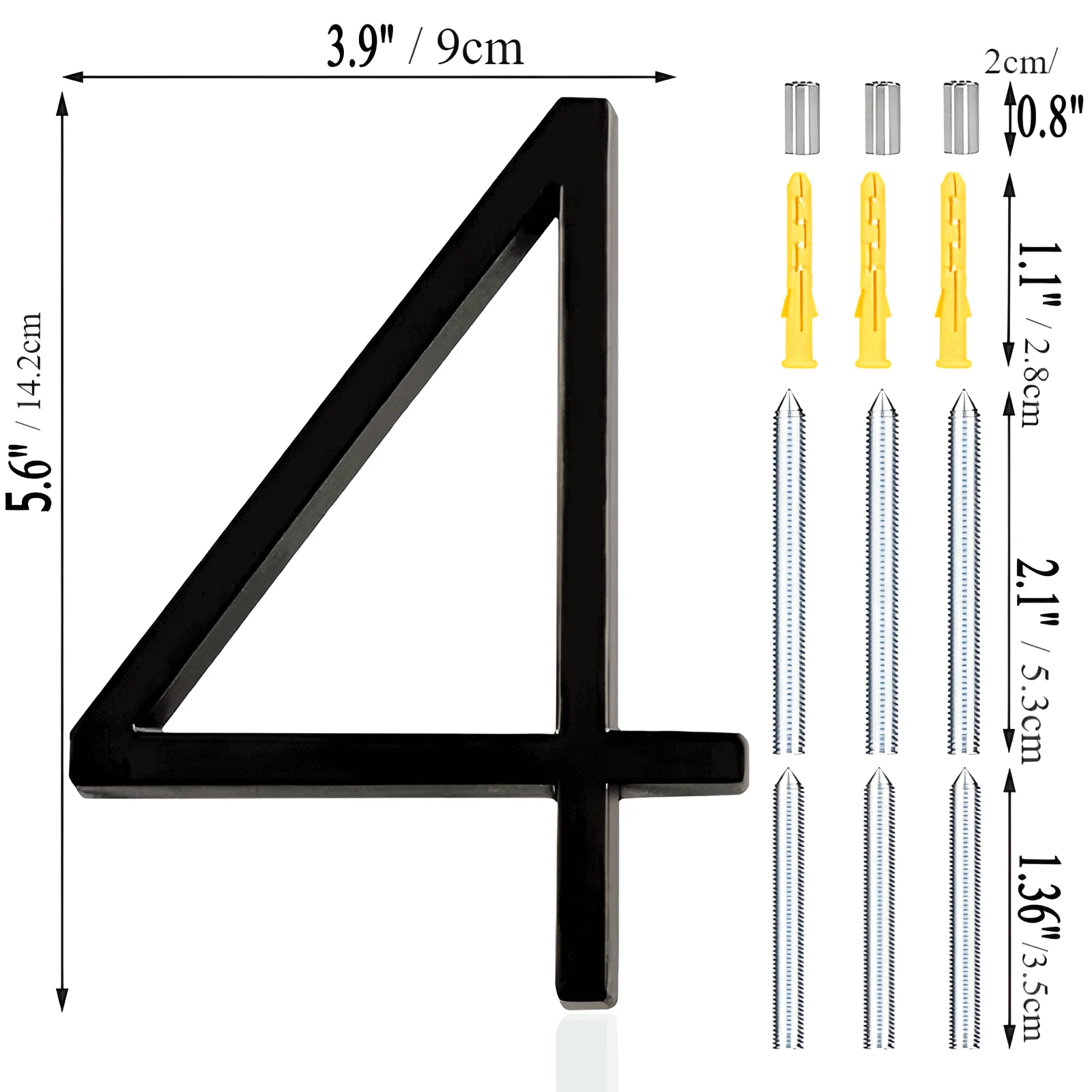 Black House Number - Modern House Number - House Number Sign -  - #tag1#