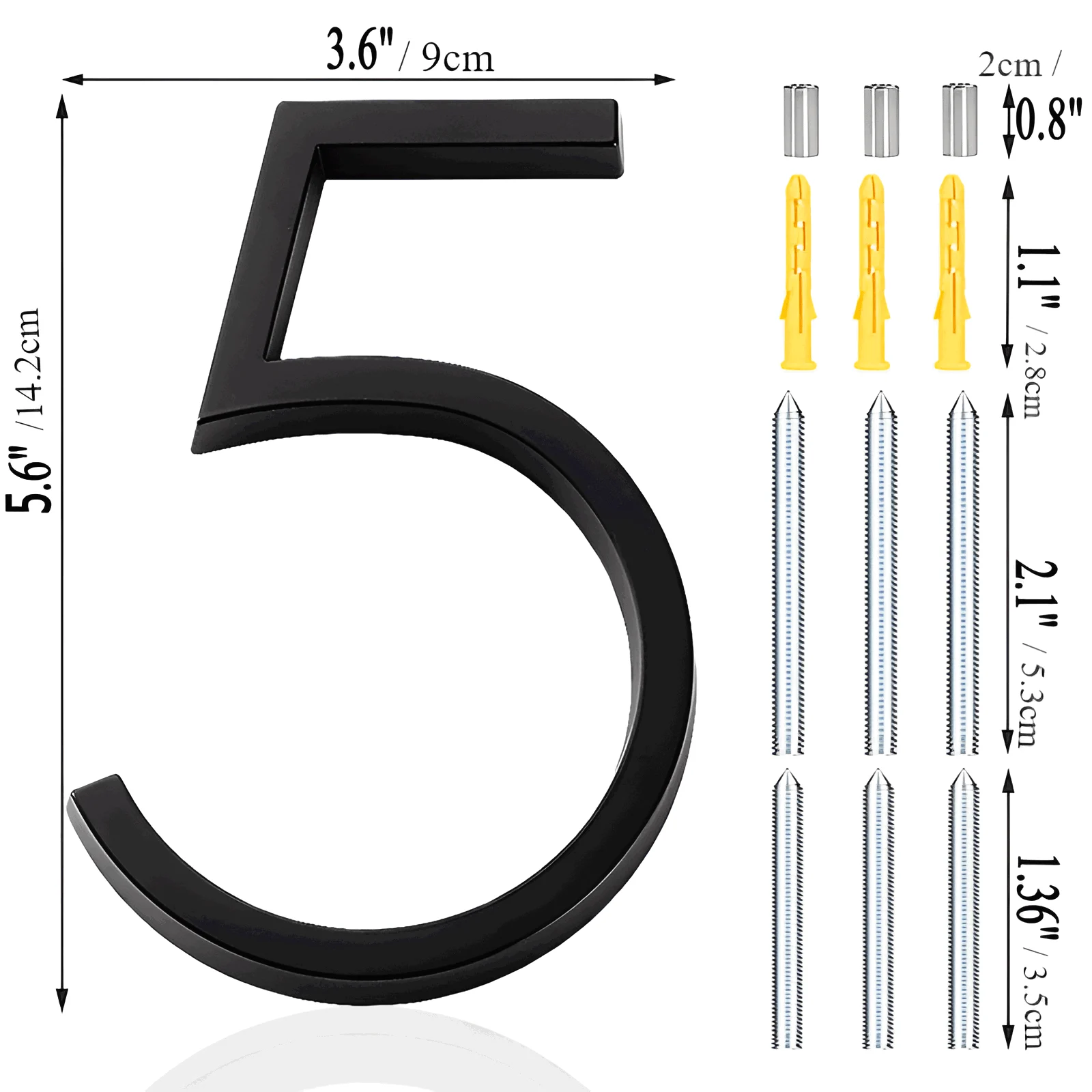 Black House Number - Modern House Number - House Number Sign -  - #tag1#