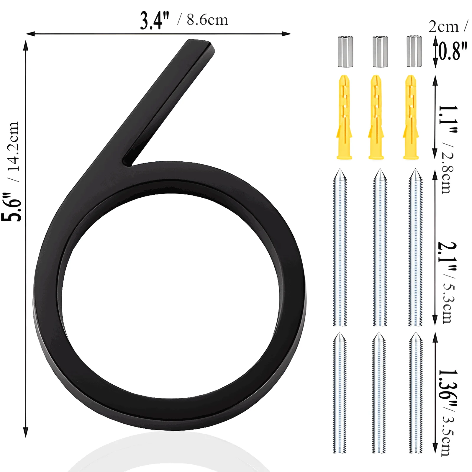 Black House Number - Modern House Number - House Number Sign -  - #tag1#