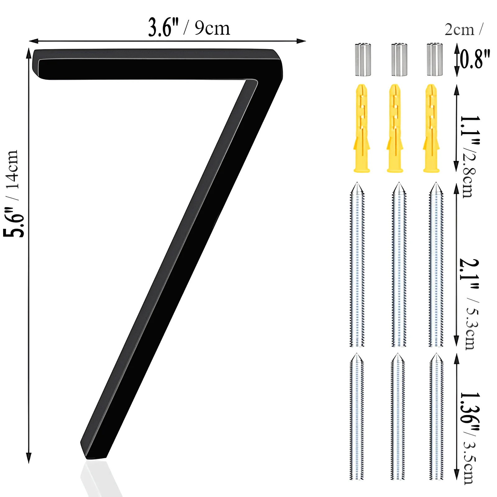Black House Number - Modern House Number - House Number Sign -  - #tag1#