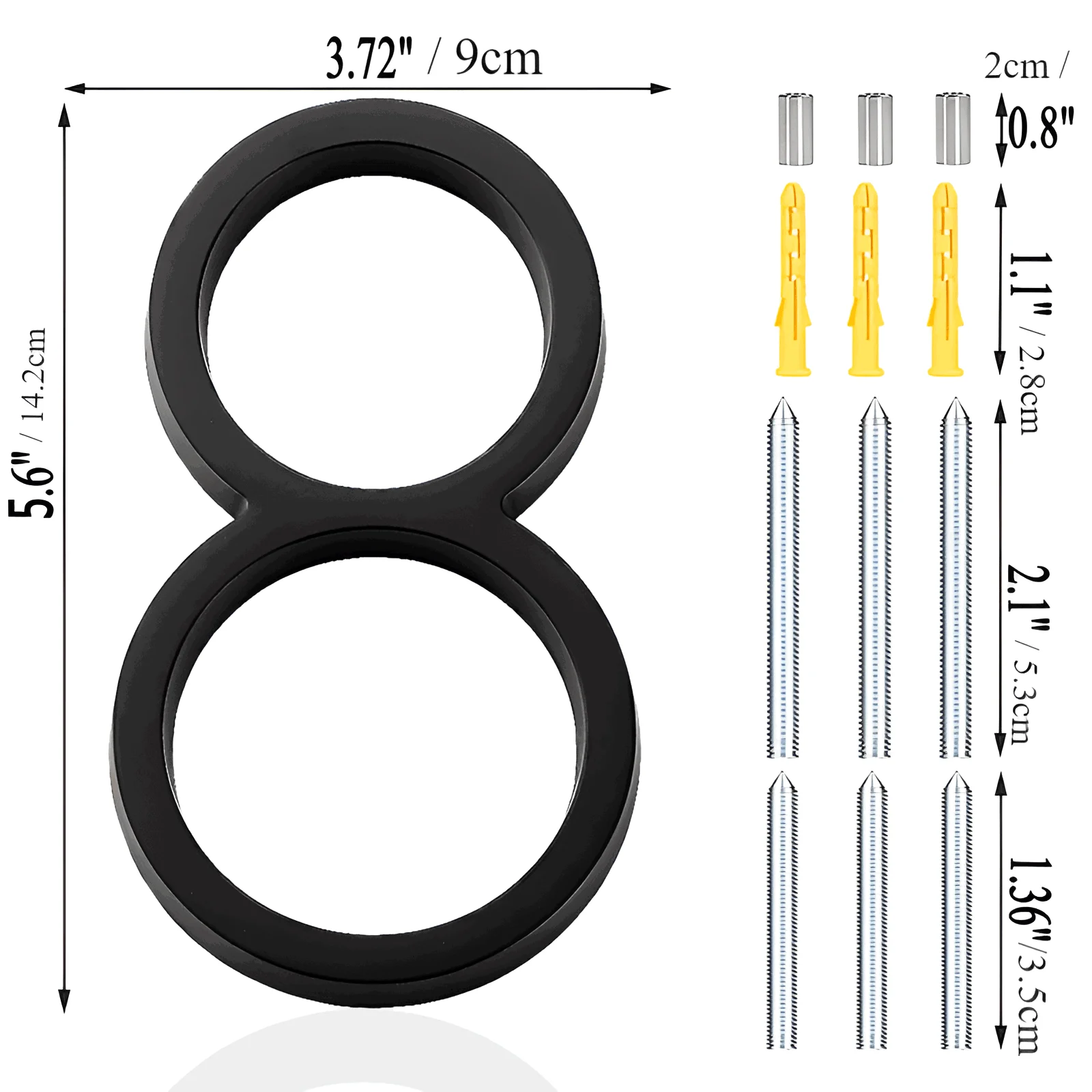 Black House Number - Modern House Number - House Number Sign -  - #tag1#