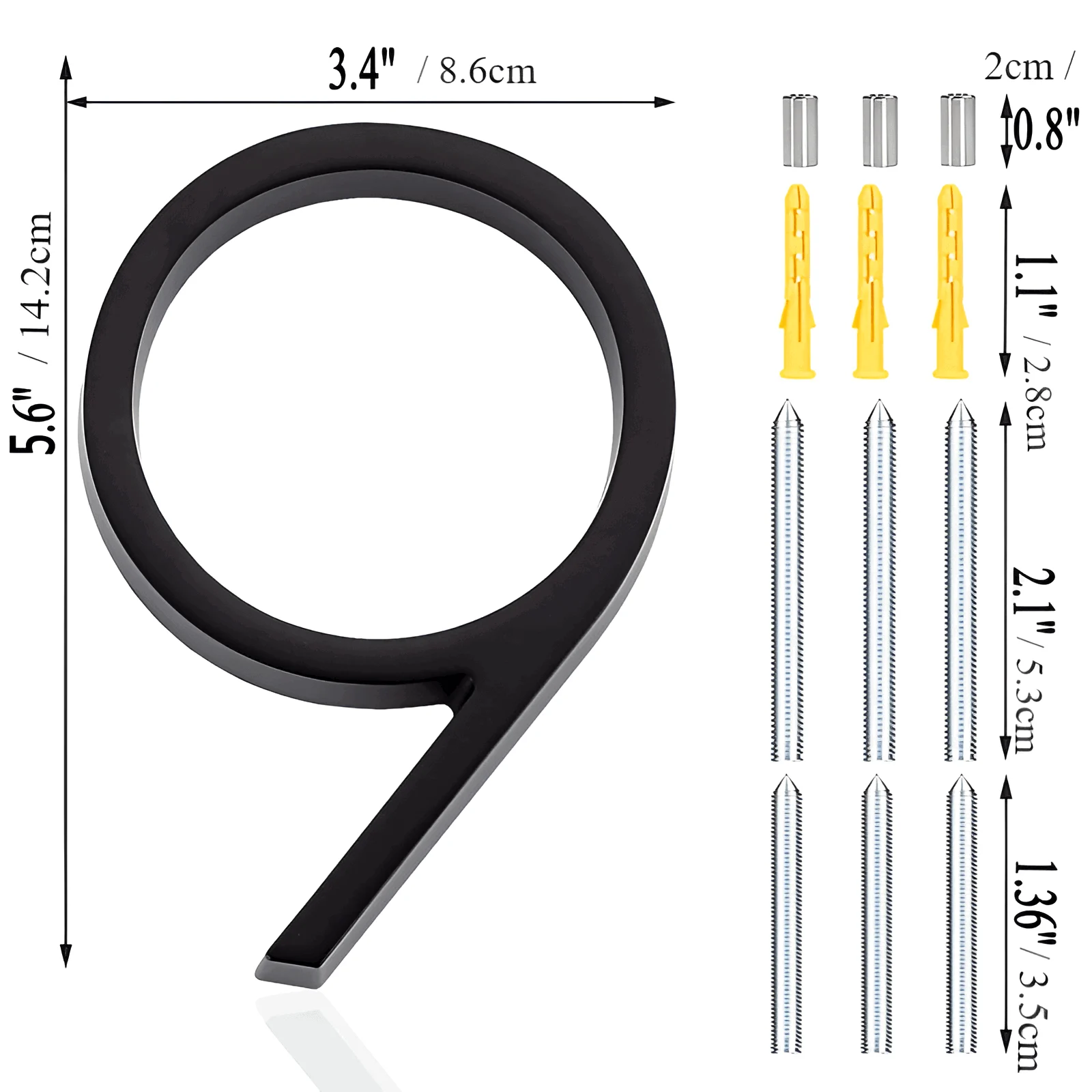 Black House Number - Modern House Number - House Number Sign -  - #tag1#