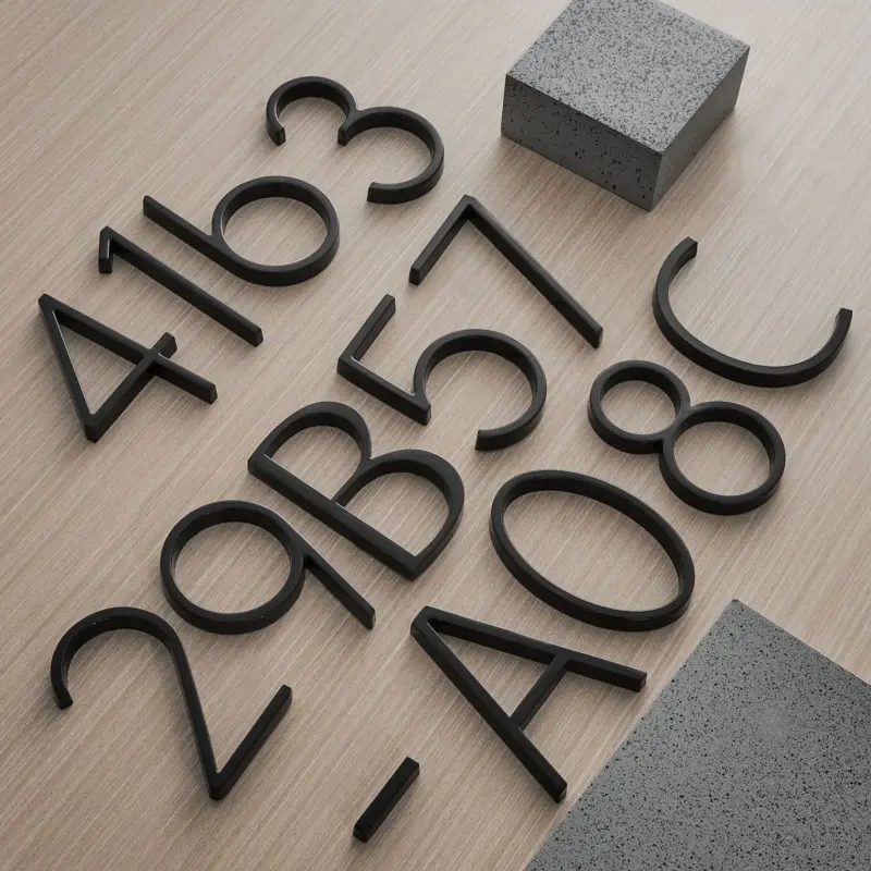 Black House Numbers tag1