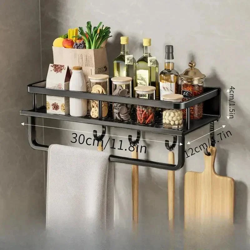 Black Kitchen Rack | Easy to mount on the wall -  - #tag1#