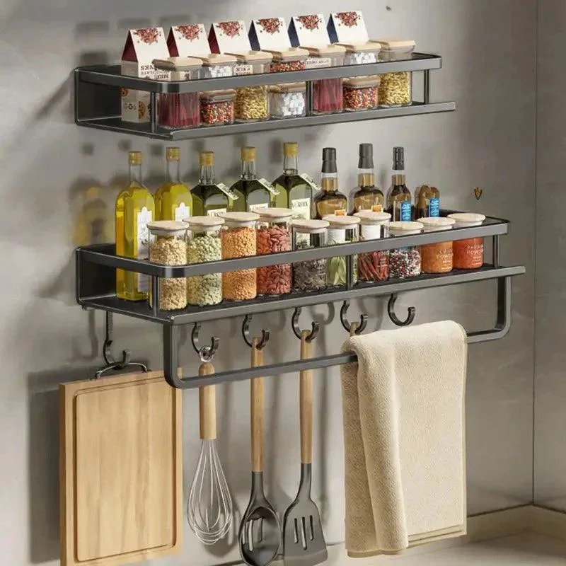 Black Kitchen Rack | Easy to mount on the wall -  - #tag1#