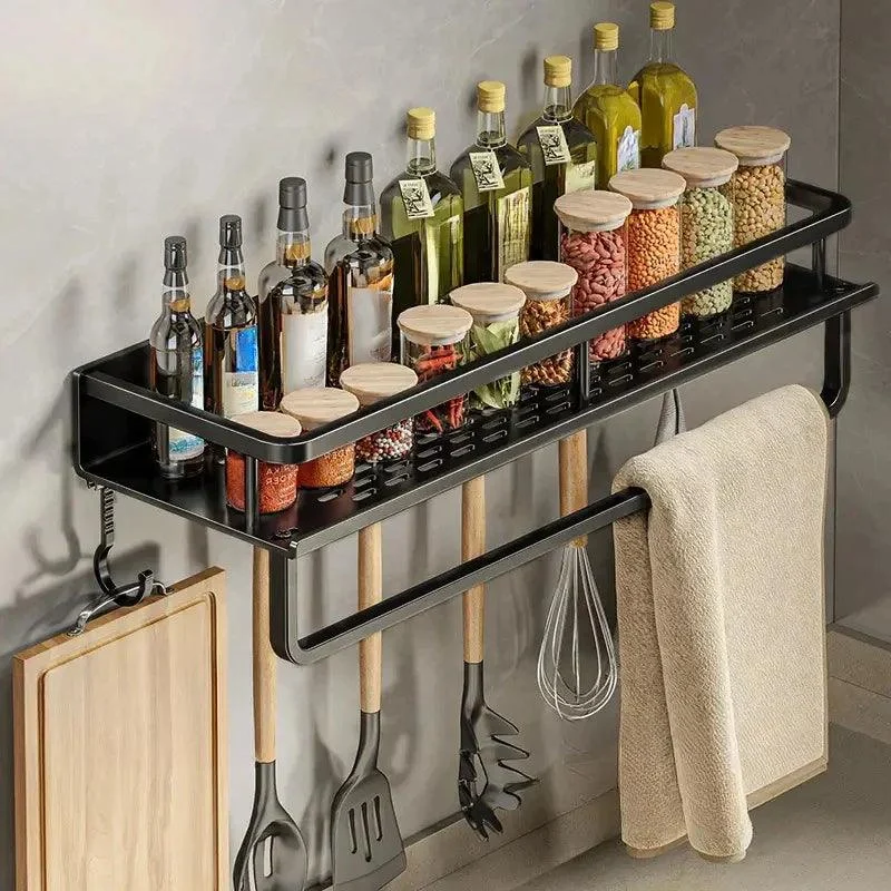 Black Kitchen Rack | Easy to mount on the wall -  - #tag1#