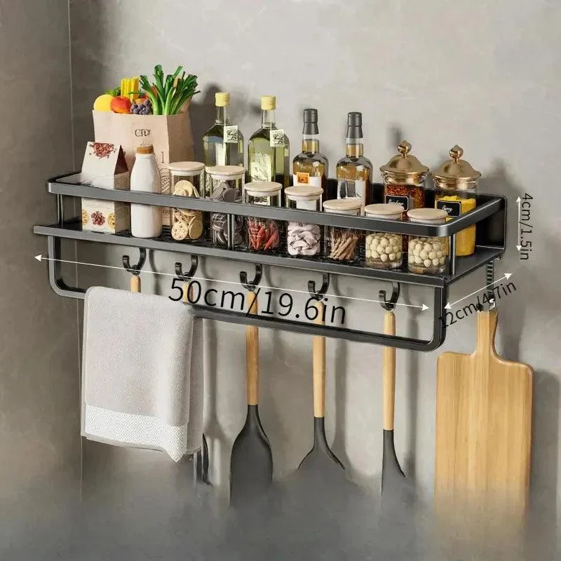 Black Kitchen Rack | Easy to mount on the wall -  - #tag1#