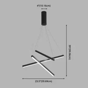 Black LED Pendant Lamp Style Minimalist Metal for Lobby