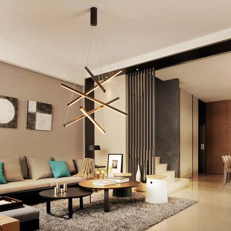 Black LED Pendant Lamp Style Minimalist Metal for Lobby -  - #tag1#