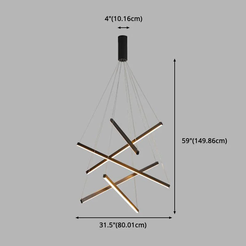 Black LED Pendant Lamp Style Minimalist Metal for Lobby -  - #tag1#