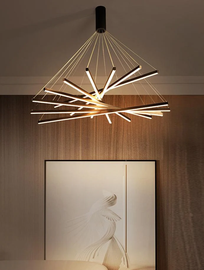 Black LED Pendant Lamp Style Minimalist Metal for Lobby -  - #tag1#