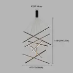 Black LED Pendant Lamp Style Minimalist Metal for Lobby tag1