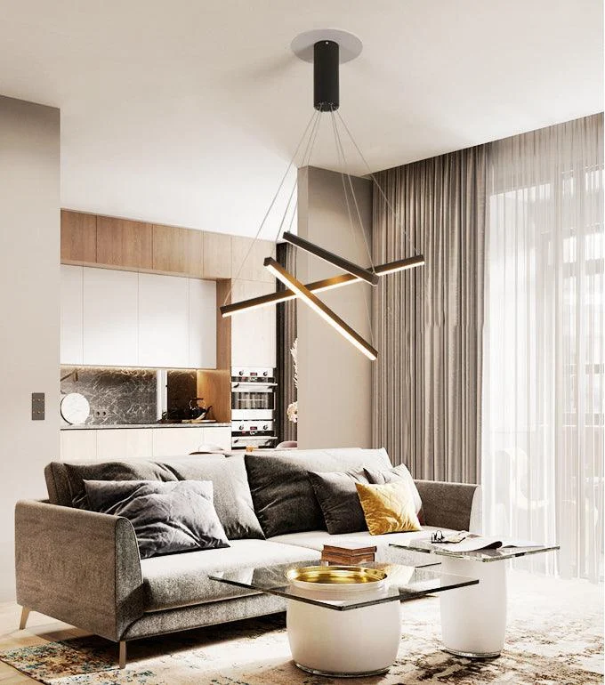 Black LED Pendant Lamp Style Minimalist Metal for Lobby -  - #tag1#