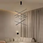 Black LED Pendant Lamp Style Minimalist Metal for Lobby tag1