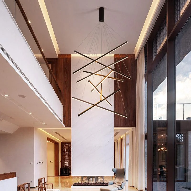 Black LED Pendant Lamp Style Minimalist Metal for Lobby -  - #tag1#