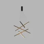 Black LED Pendant Lamp Style Minimalist Metal for Lobby tag1