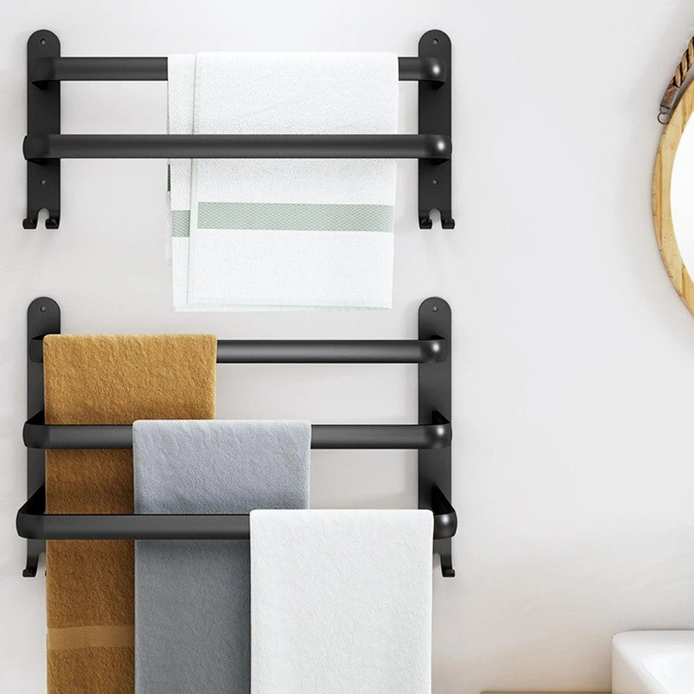 Black Metal Bathroom Towel Rail -