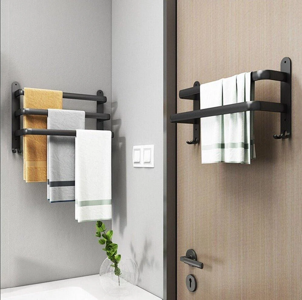 Black Metal Bathroom Towel Rail -